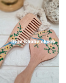 آینه و شونه چوبی دست ساز گردو و چنار نقاشی شده